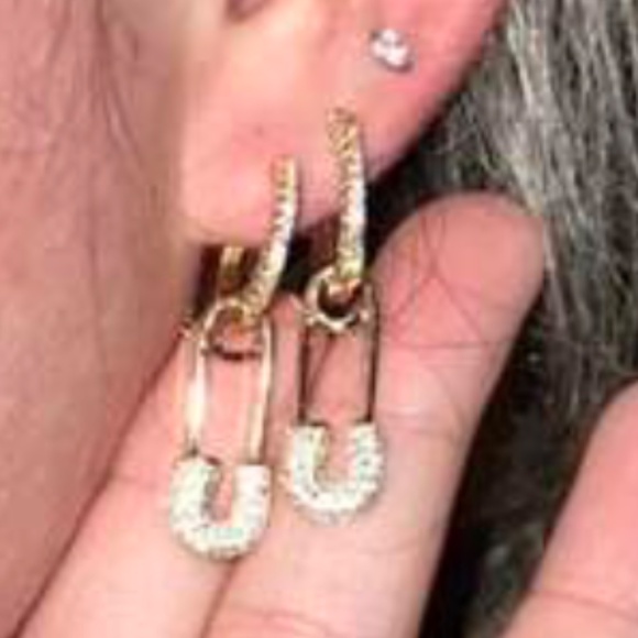 Luxe Cubic Zirconia Hoop Earrings - Picture 2 of 7